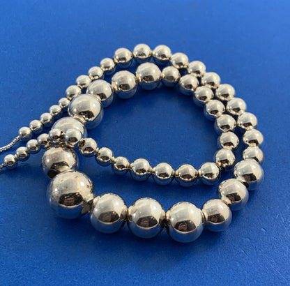 Designer FAS 925 Sterling Silver Taper Bead Adjustable Lariat Style Necklace