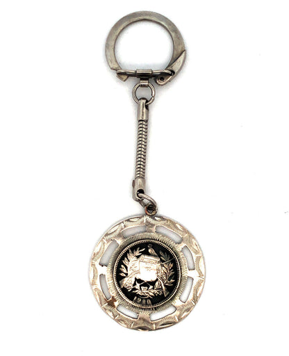 Vintage 1910 800 Fine Silver Guatemala Cut Out Coin Libertad de Setienbre Medal