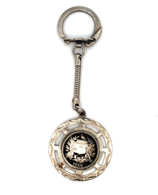 Vintage 1910 800 Fine Silver Guatemala Cut Out Coin Libertad de Setienbre Medal