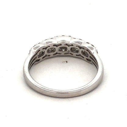 Designer UD 14K White Gold Diamond Halo Cluster Wedding Anniversary Band Ring