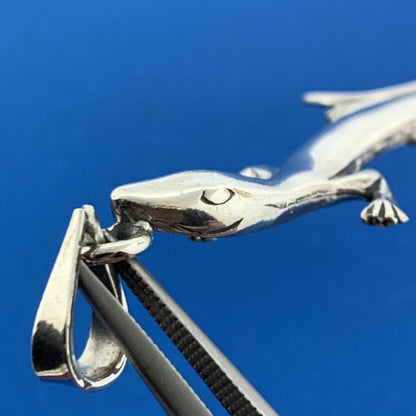 925 Sterling Silver Lizard Gecko Chameleon Reptilian Statement Pendant