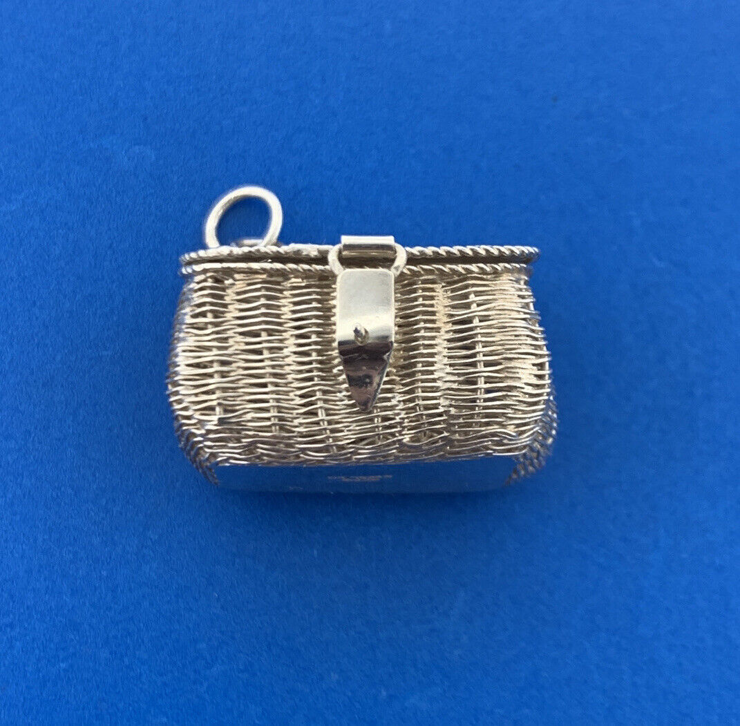 Designer Reo Sterling Silver 925 Opening Picnic Basket Locket Style Pendant