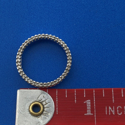 Gorgeous 10k White Gold Round Cut Diamond Infinity Circle Band Ring Pendant