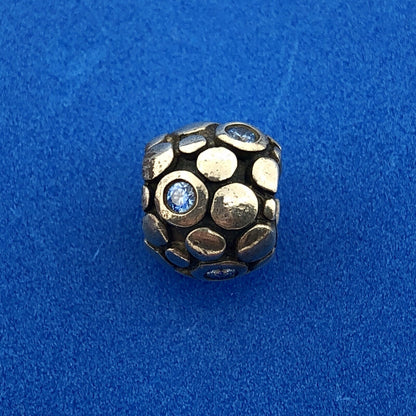 Authentic PANDORA ALE Sterling Silver Blue CZ Bubbles 790329CZB Charm Retired
