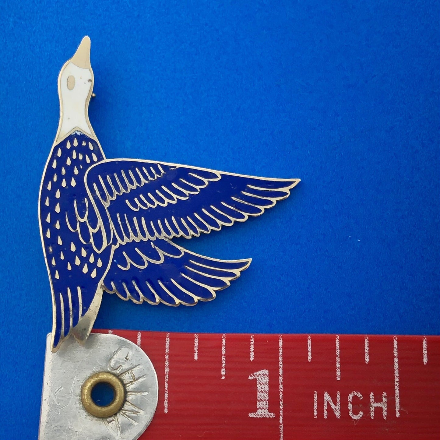 Vintage 1960 Sterling Silver 925 Enamel President LA Duck Pond Pin