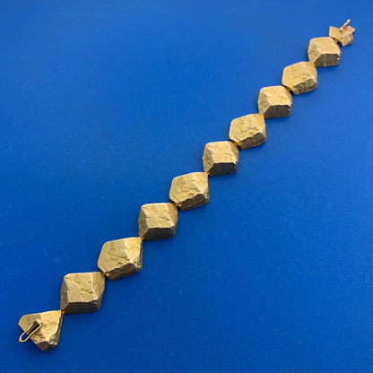 Bjorn Weckstrom Lapponia 14kYellow Gold Rapid Stones 1965 Modernist Bracelet