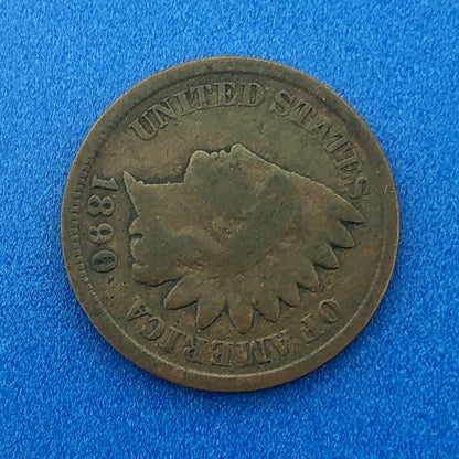 1890 Indian Head One Cent Penny Type 3 Bronze Better Key Philadelphia Coin
