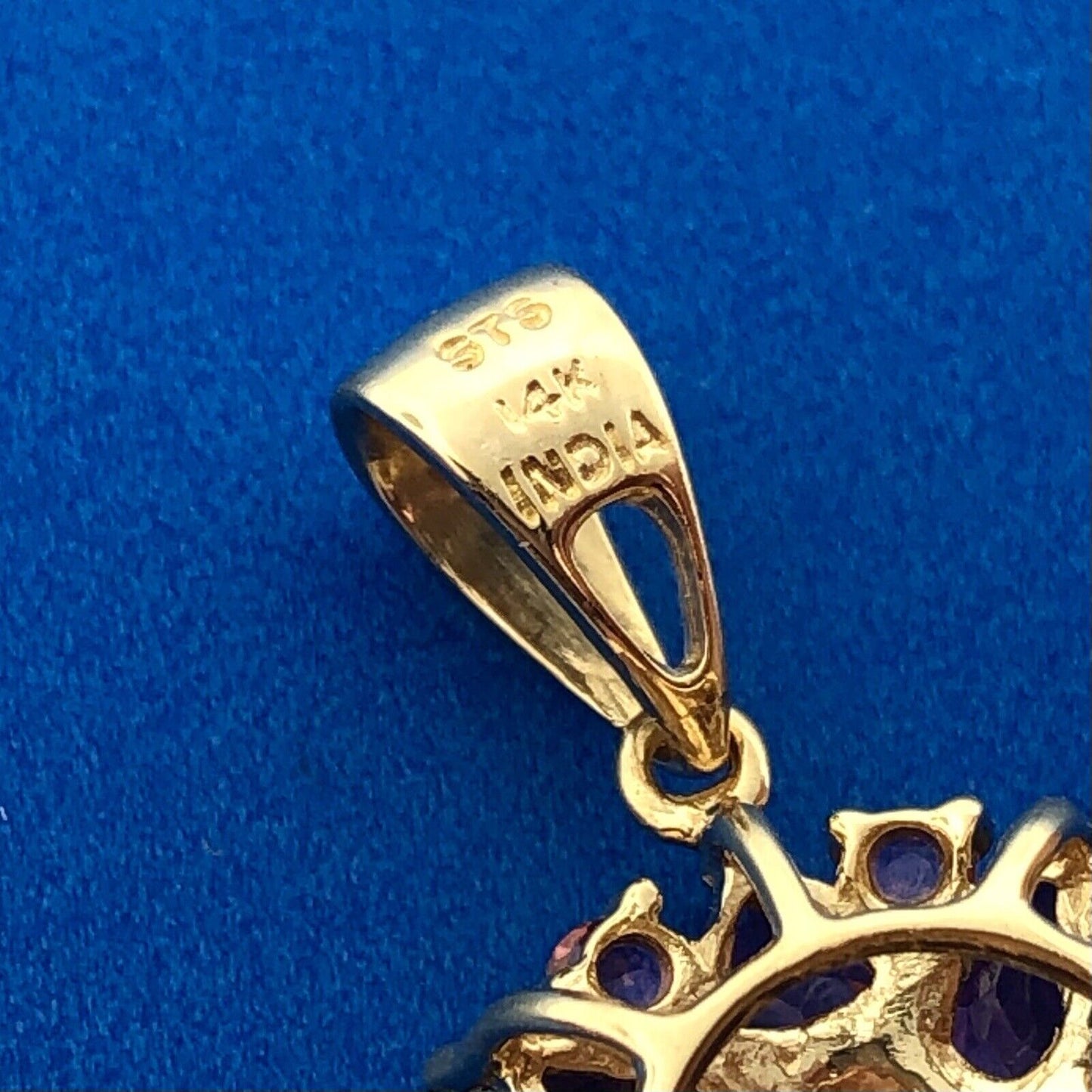 14K Yellow Gold Pink Tourmaline Pink Spinel Pink Topaz Cluster Wheel Pendant