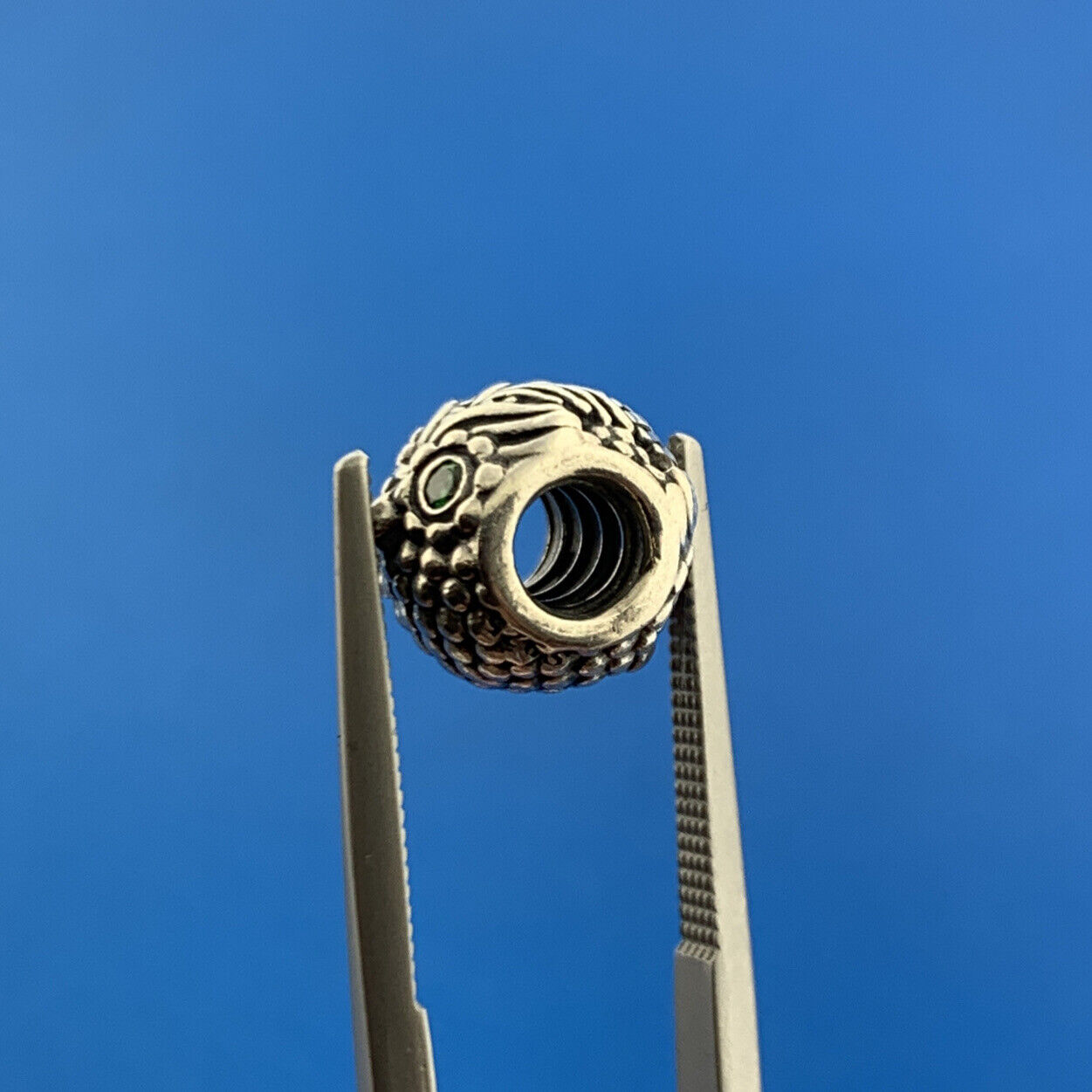 Authentic PANDORA 925 Sterling Silver Green CZ Wise Owl Bracelet Charm 791211CZN