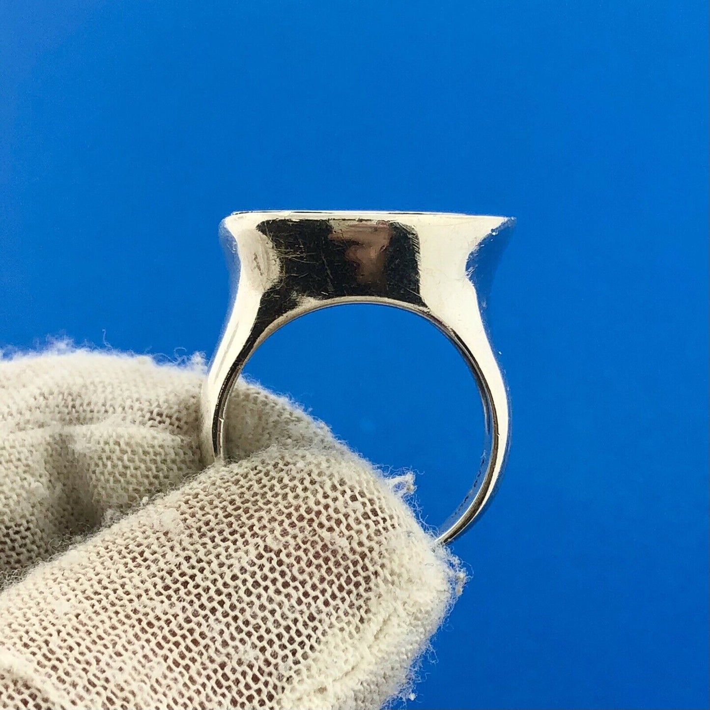 Modernist Designer 925 Sterling Silver Infinity Swirl Crop Circle Statement Ring