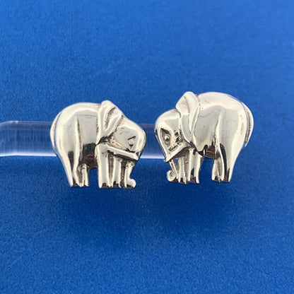 925 Sterling Silver Elephant Circus GOP Republican Animal Stud Earrings