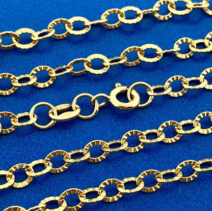 Michael Anthony MA Italy 10K Yellow Gold Textured Oval Link Chain Necklace