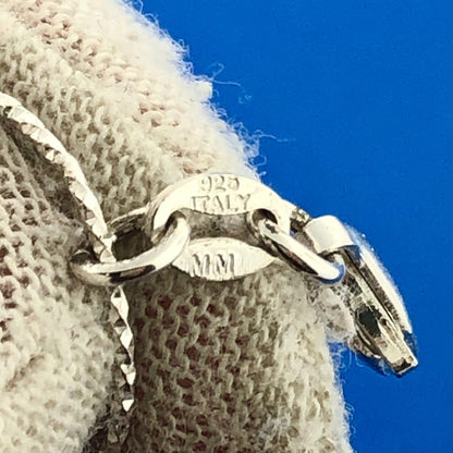 Designer MM Italy Sterling Silver Diamond Cut Interlocking Circle Link Bracelet