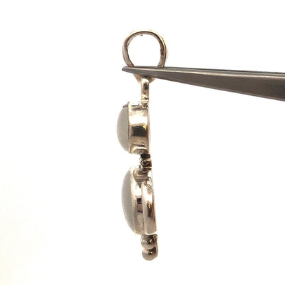 925 Sterling Silver Oval Moonstone Double Cabochon Drop Dangle Pendant