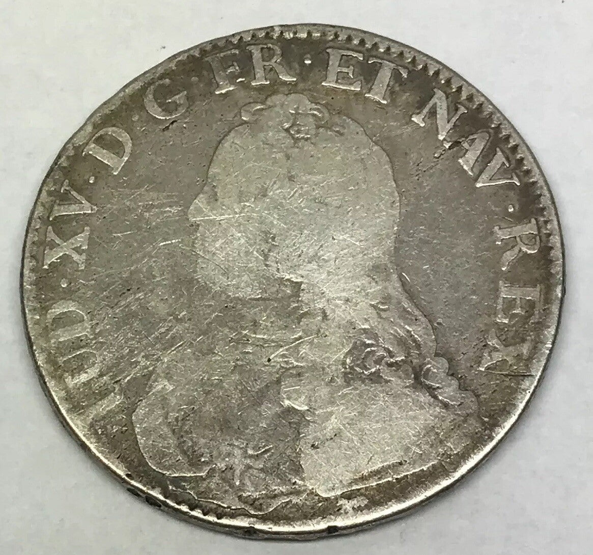 1729 A France Louis XV One Ecu Paris Mint Silver Crown