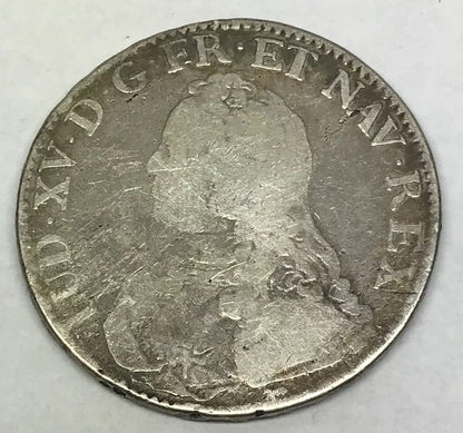 1729 A France Louis XV One Ecu Paris Mint Silver Crown