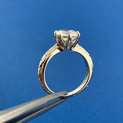 Designer TACORI 925 Sterling Silver Princess Asscher Cubic Zirconia Ring