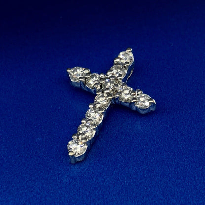 14K White Gold Diamond Cross Religious Communion Confirmation Bridal Pendant