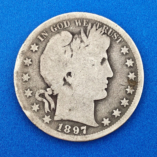 1897 S Silver Barber Half Dollar 50c Better Key Scarce San Francisco Mint Coin
