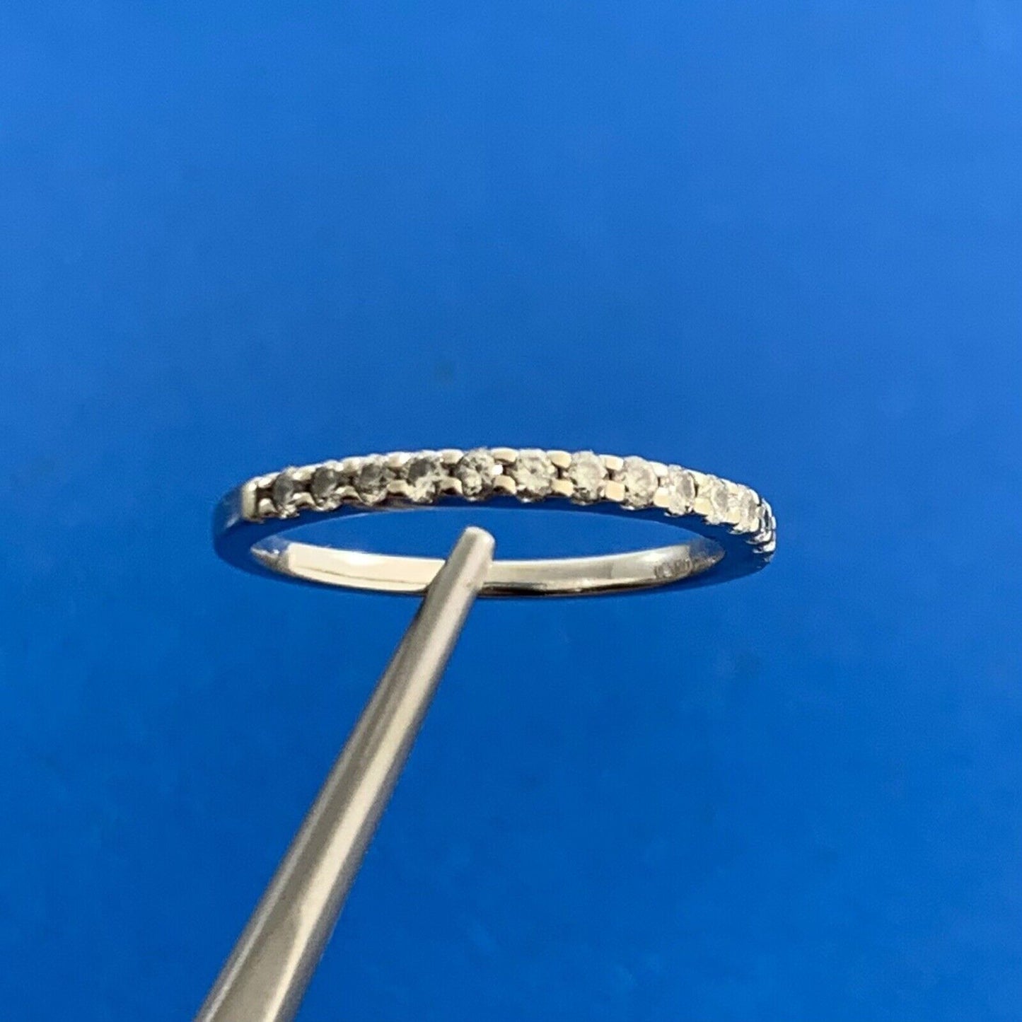 Estate 14K White Gold Diamond Wedding Anniversary Stackable Band Ring