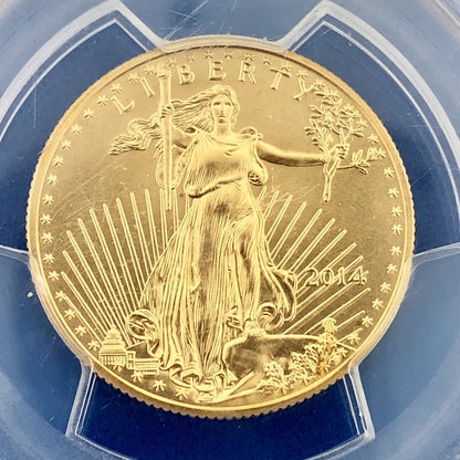 2014 $25 Gold 1/2 OZ PCGS MS70 First Strike Gold American Eagle Rare Label