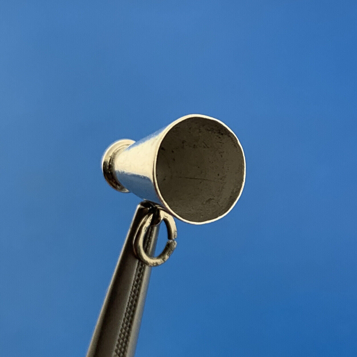 Retro Designer 925 Sterling Silver Megaphone Cheerleader Bracelet Pendant Charm