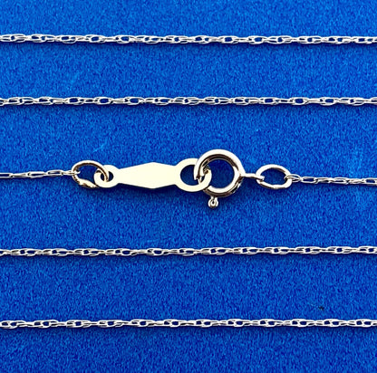 10K White Gold Diamond JCM Pendant 14K White Gold Chain Sweetheart Necklace