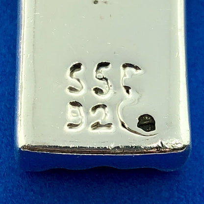 Sterling Silver 925 Intaglio Beaded Cross Religious Communion Pendant Necklace