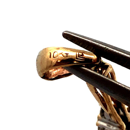 Designer 10KT Yellow Gold Round Diamond Modernist Cross Religious Pendant