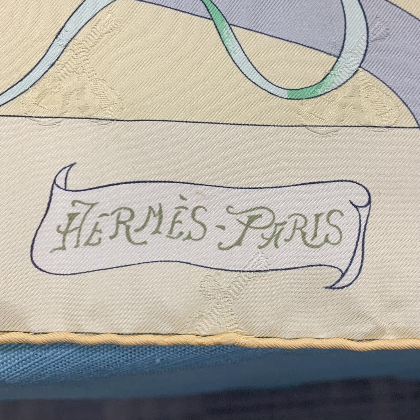 Hermes Carre 90 100% Silk Paris Fete Vinitiennes Opera Yellow Neckerchief Scarf