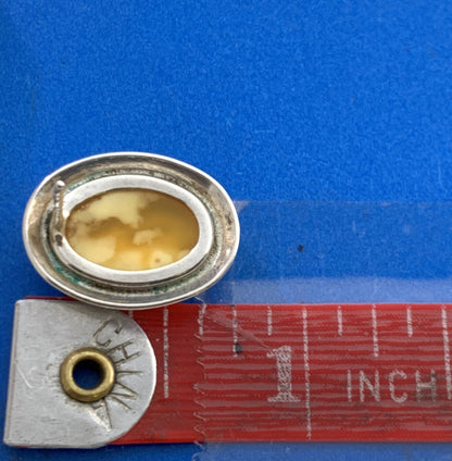 Vintage Orange Lucite 925 Sterling Silver Oval Stud Earrings