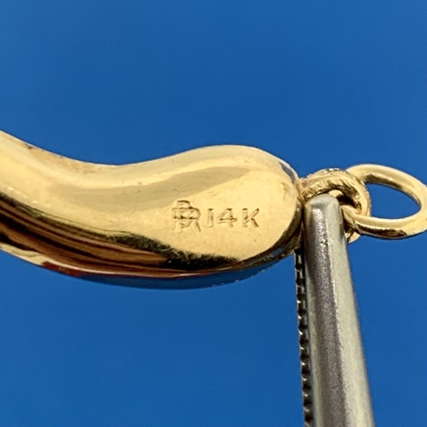 Designer 14K Yellow Gold Italian Horn Good Luck Pendant