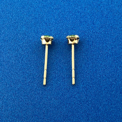 Jacmel Mauritius JCM 14K Yellow Gold Peridot August Occasion Stud Earrings