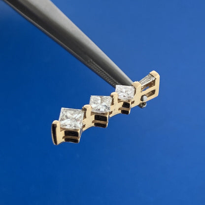 Designer 14K Yellow Gold Princess Diamond Trio Anniversary Journey Pendant