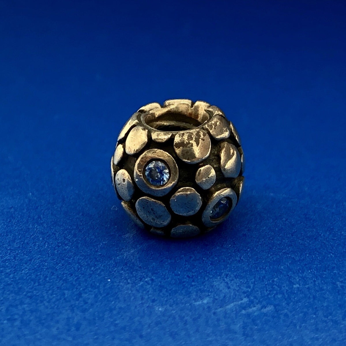 Authentic PANDORA ALE Sterling Silver Blue CZ Bubbles 790329CZB Charm Retired
