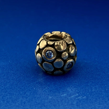 Authentic PANDORA ALE Sterling Silver Blue CZ Bubbles 790329CZB Charm Retired