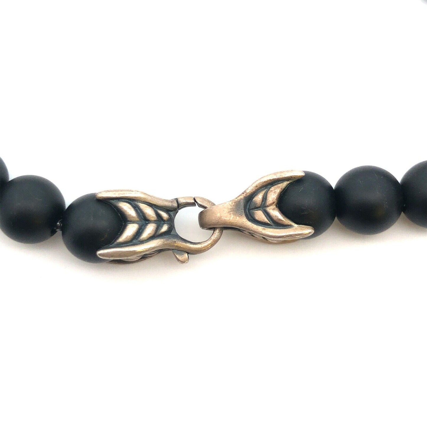 David Yurman 925 Sterling Silver Black Onyx Bijoux Spiritual Beads Bracelet