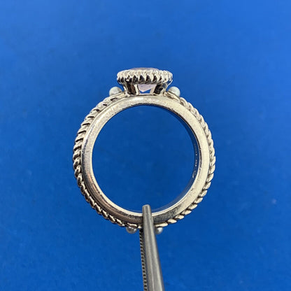 Anthony Nak 925 Sterling Silver Rose Quartz Pearl Accented Cocktail Ring