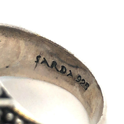 Designer Sarda 925 Sterling Silver Smoky Topa Filigree Square Statement Ring