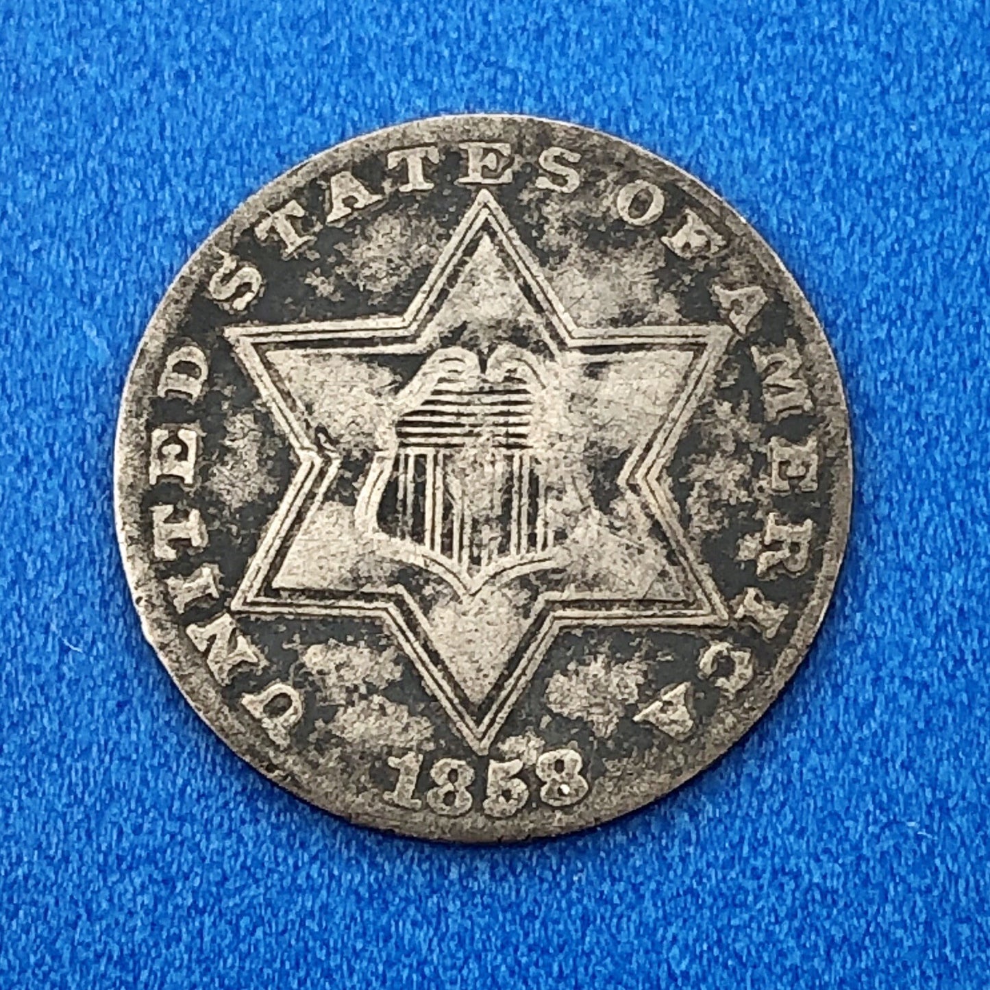 1858 P 3 Cent Silver Three Cent Piece 3c Better Key Philadelphia Mint Coin