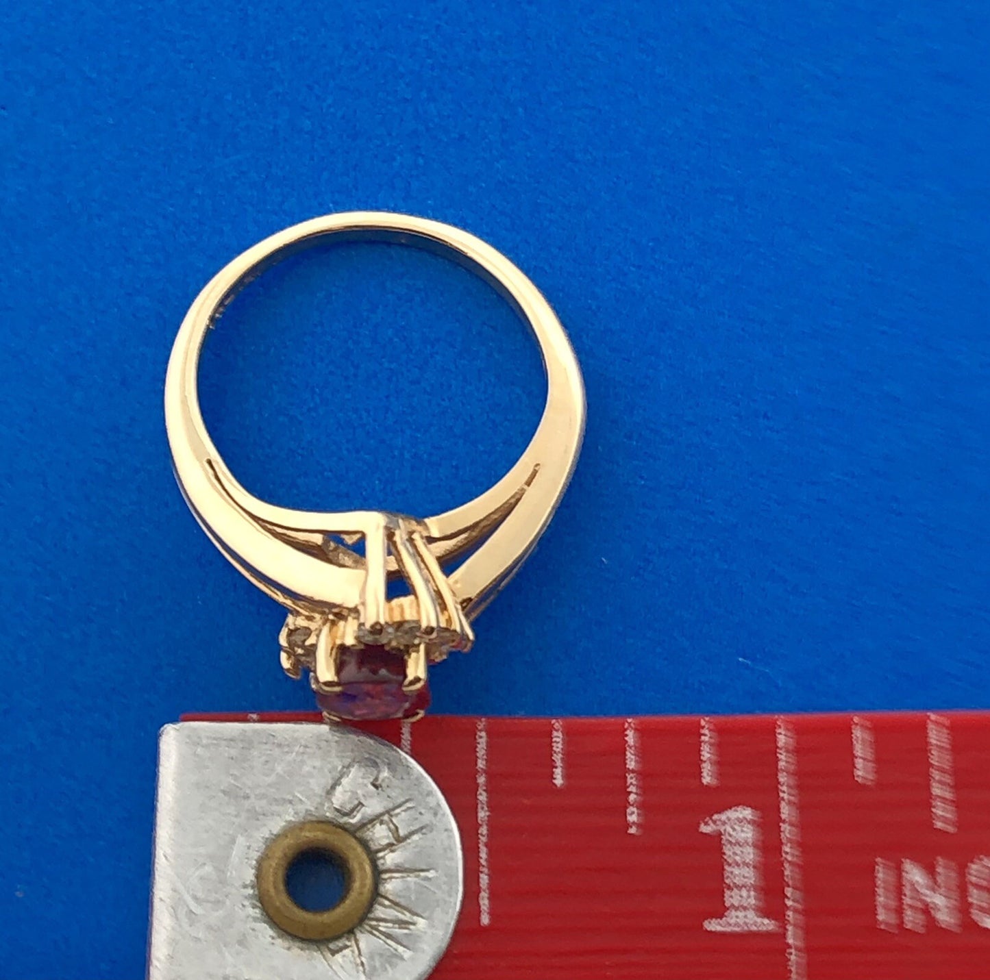 14k Yellow Gold Oval Ruby Diamond Accented July Birthstone Anniversary Ring
