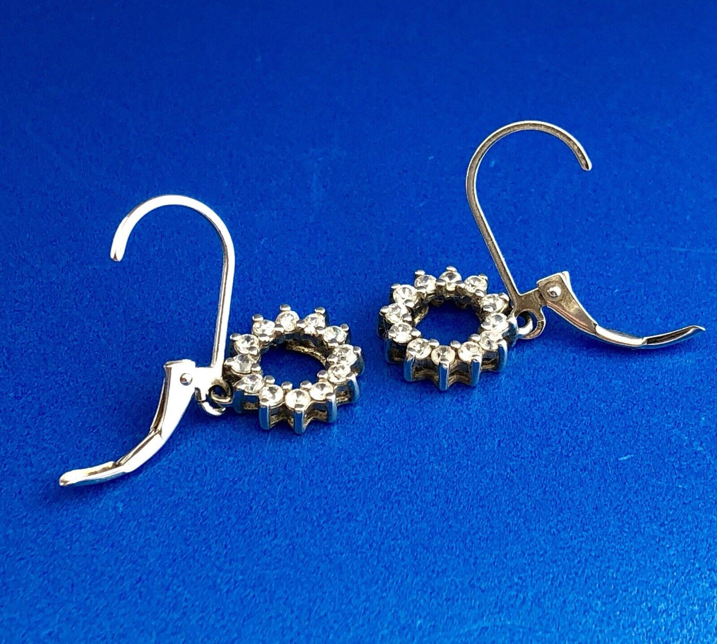 Designer 925 Sterling Silver Cubic Zirconia CZ Infinity Circle Dangle Earrings