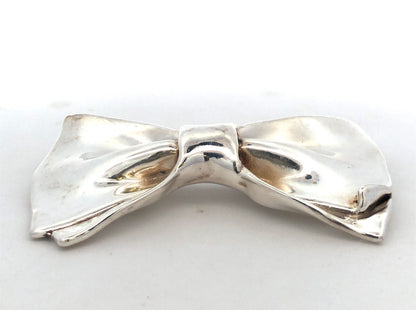 Vintage 925 Sterling Silver Bow Statement Pin Combination Brooch Pendant