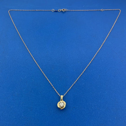 Kay Jewelers IKS 10K Yellow Gold Round Diamond Solitaire Pendant Necklace