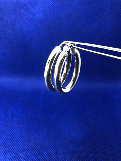 Designer Italy 925 Sterling Silver Large Polished Tubular Oval Hoop Earrings