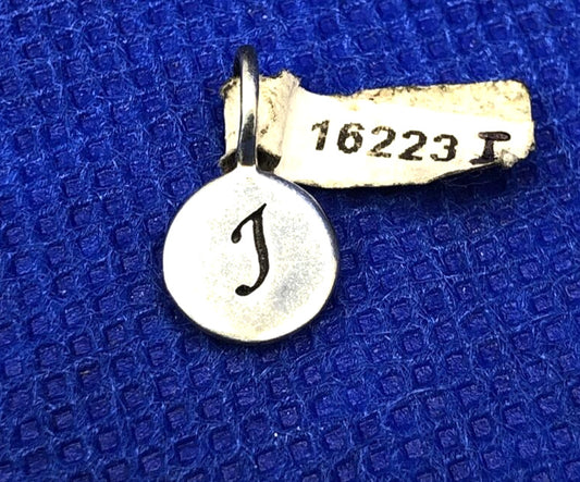 PST Sterling Silver Initial Letter J Alphabet Small Round Pendant Petite Charm