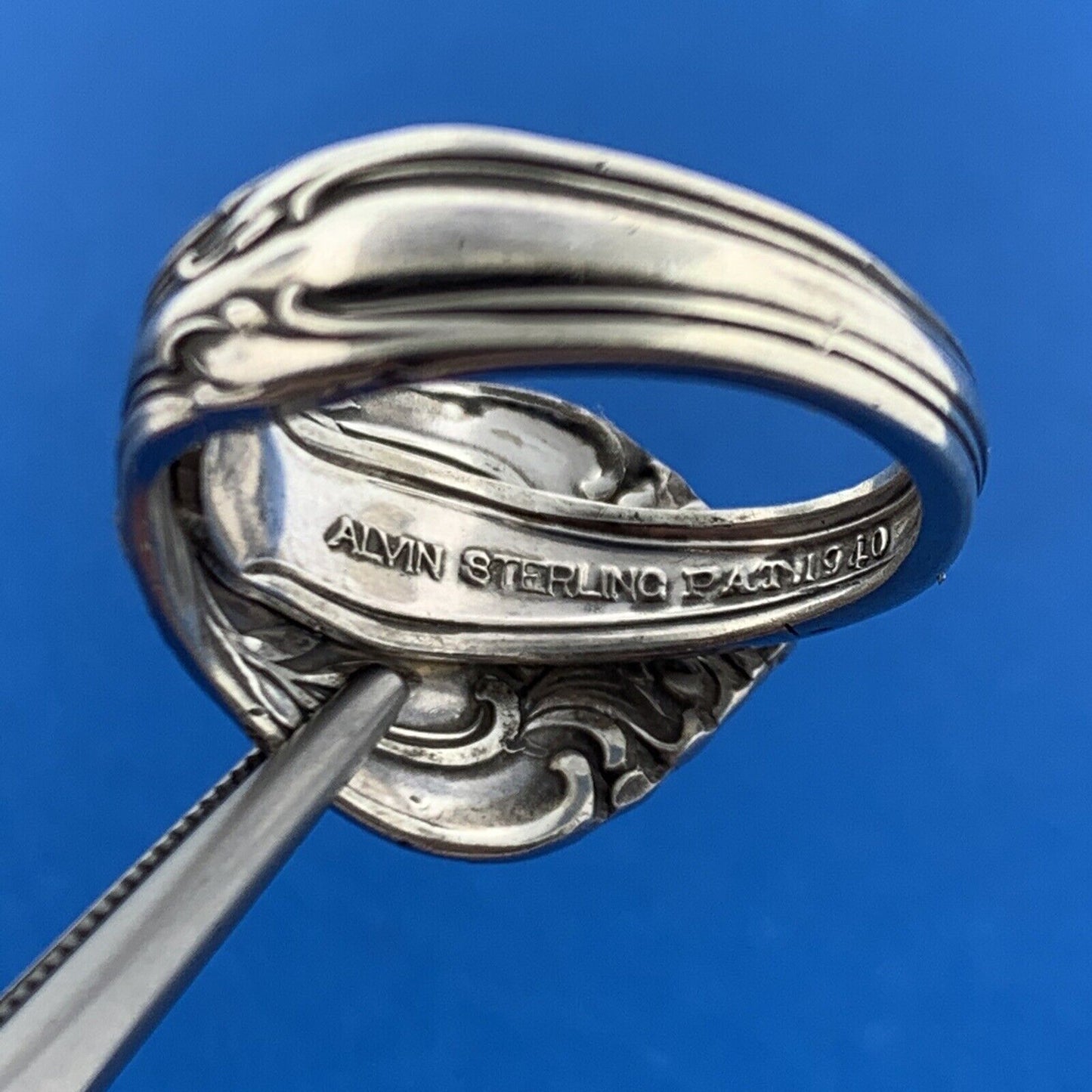 Alvin Chateau Rose 925 Sterling Silver Bypass Expandable Adjustable Spoon Ring