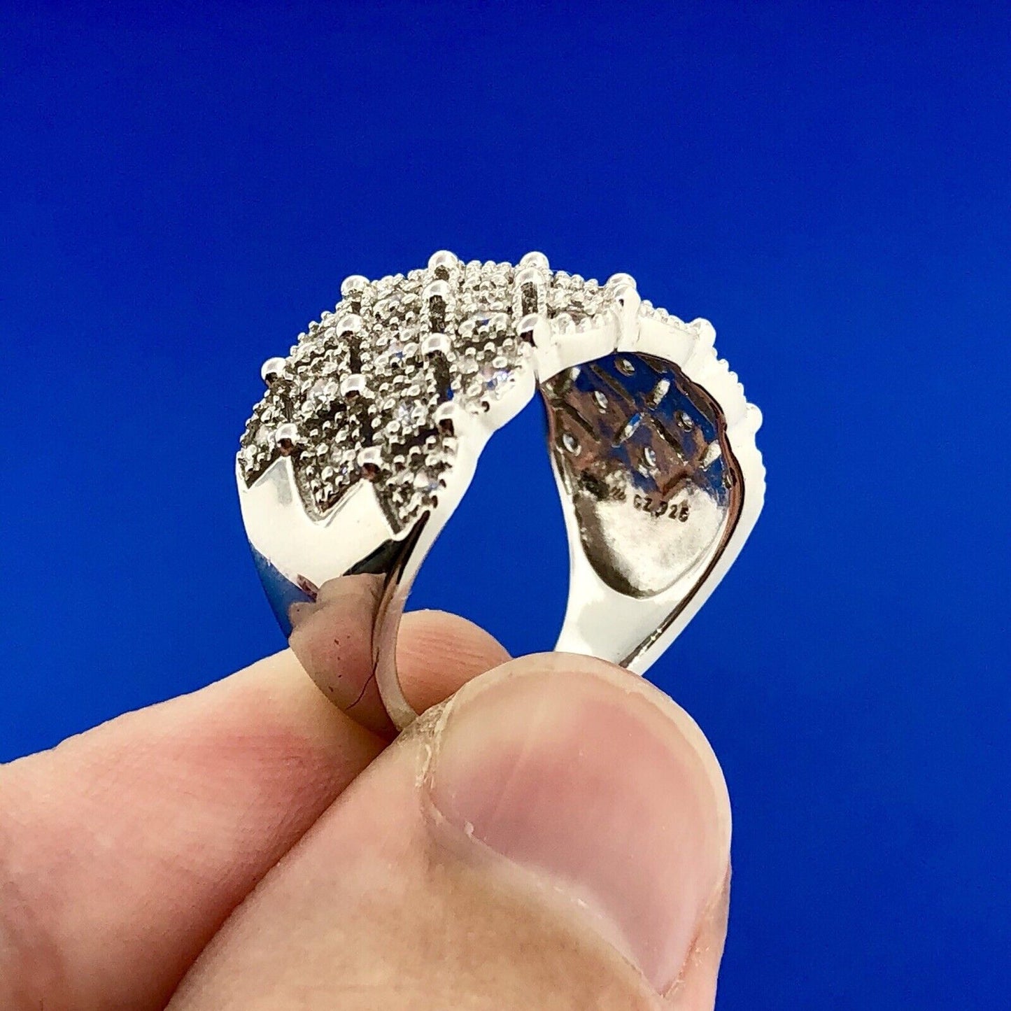 Silpada Retired Sterling Silver 925 Cubic Zirconia CZ Tapered Band Ring