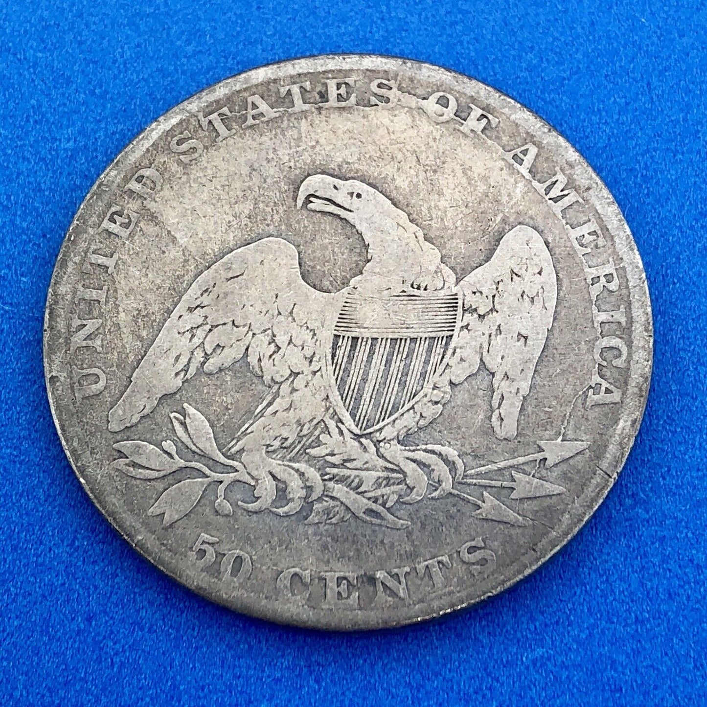 1837 P Capped Bust Reeded Edge Silver Half Dollar 50 Cents Two Year Type Coin