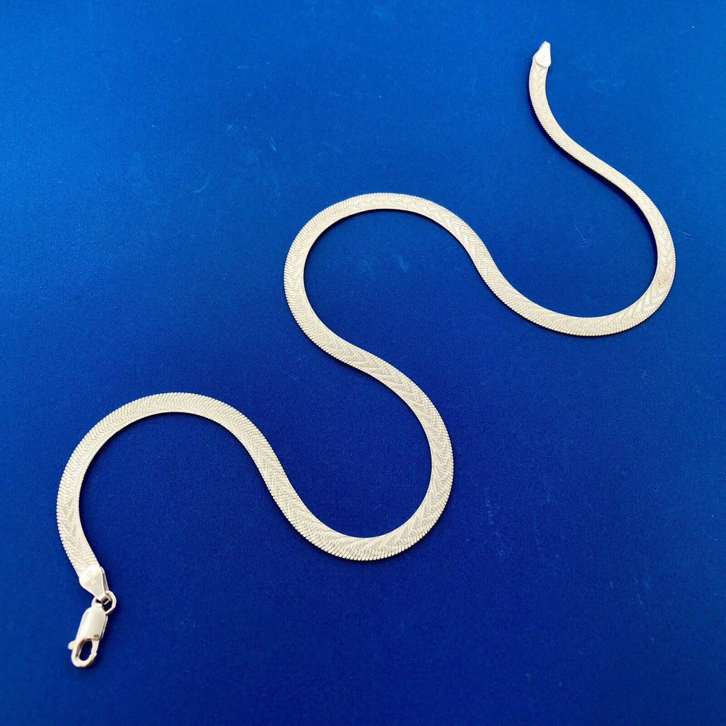 Vintage FAS Italy 925 Sterling Silver Polished Florentine Etched Chain Necklace